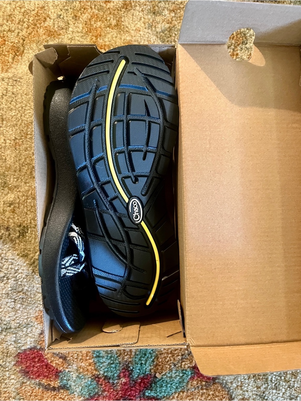 Chaco Men's Black Sandal with Yellow Stripe